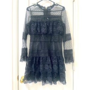 NWT Self Portrait Style Black Lace Dress S/XS